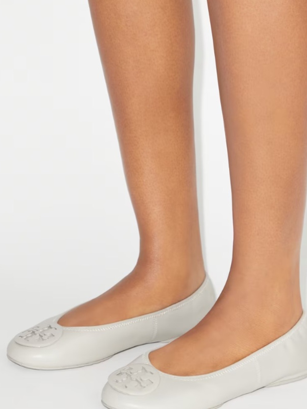 Tory Burch Ash Cloud Grey Reva Logo Ballet Flats Women’s Sz 9